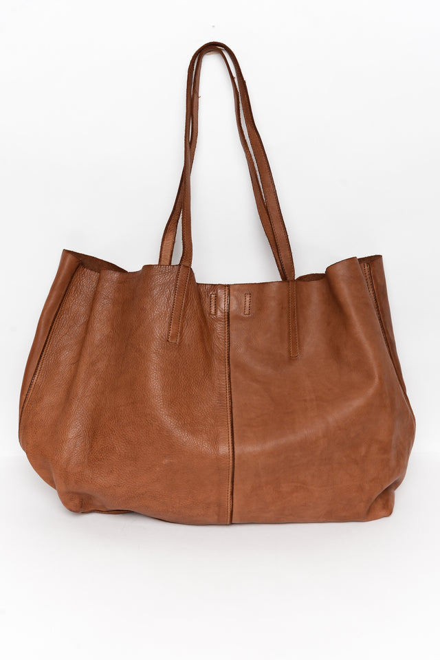 Makalu Cognac Large Leather Tote Bag