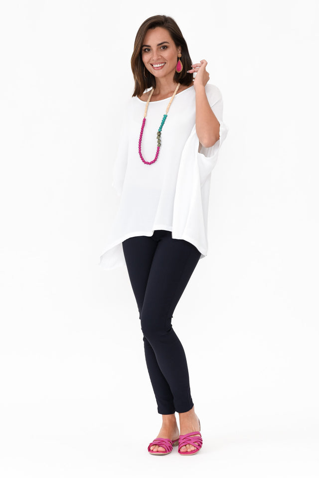 Mali White Drape Top