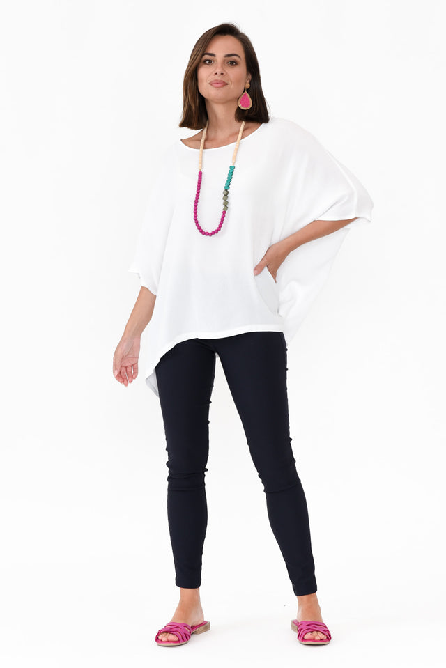 Mali White Drape Top