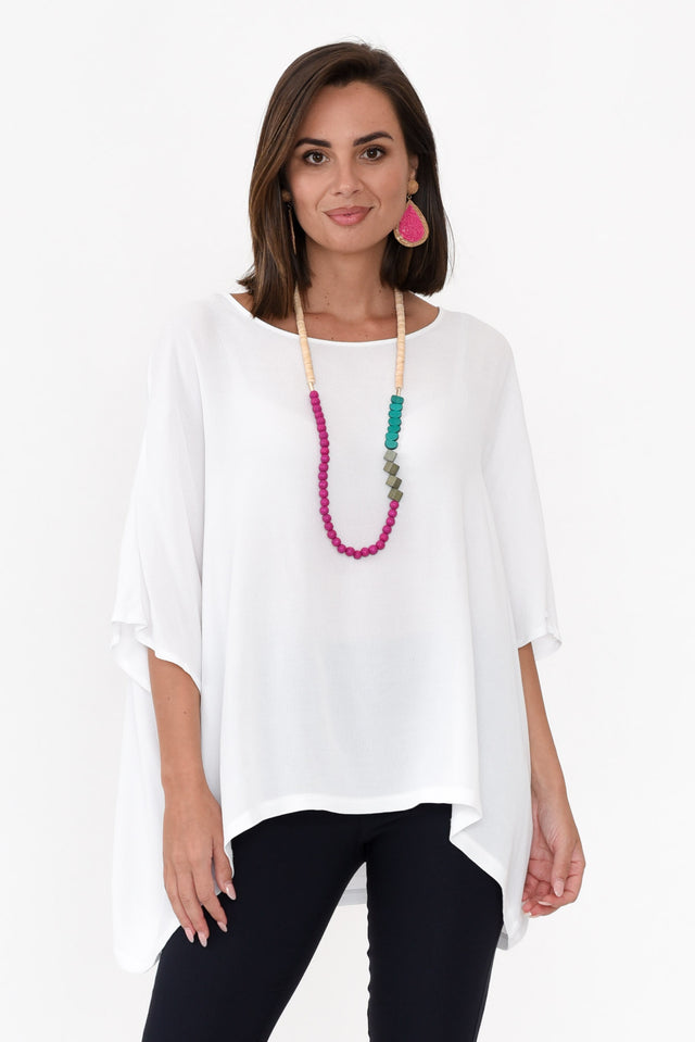 Mali White Drape Top