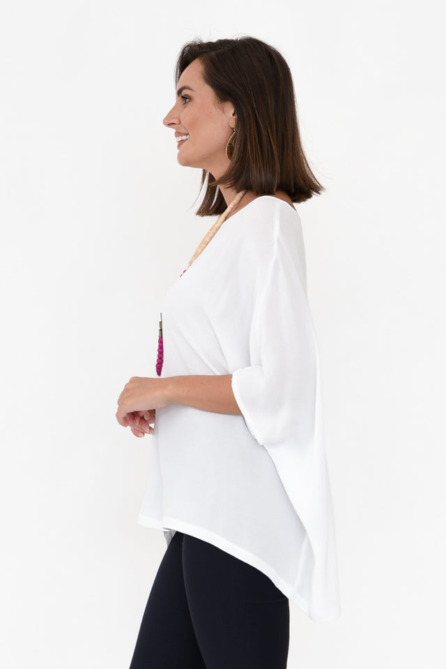 Mali White Drape Top