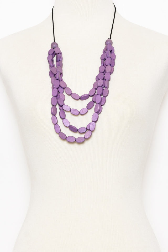 May Purple Beaded Necklace image 2