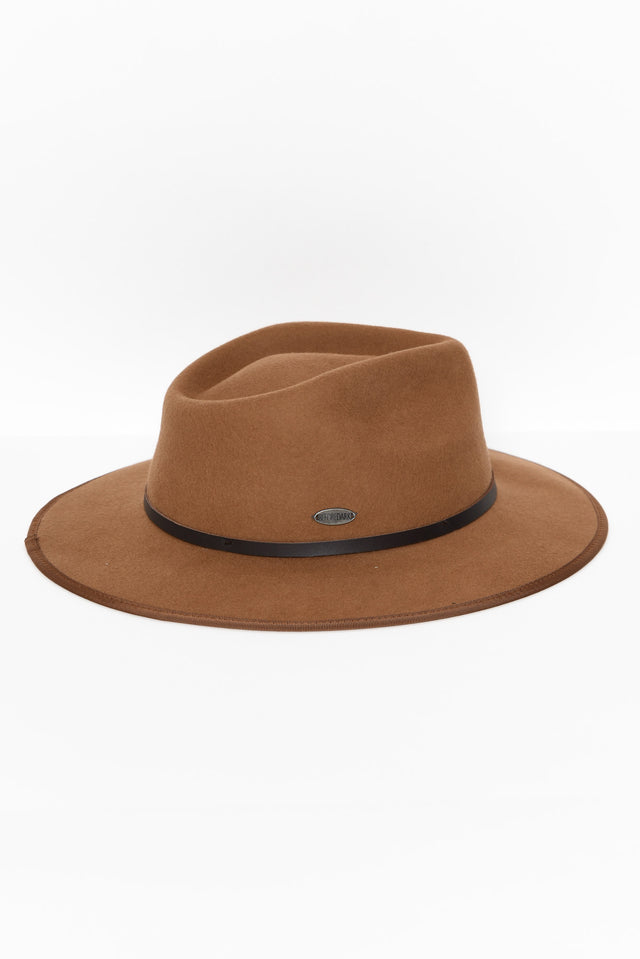 Meribel Tan Wide Brim Fedora