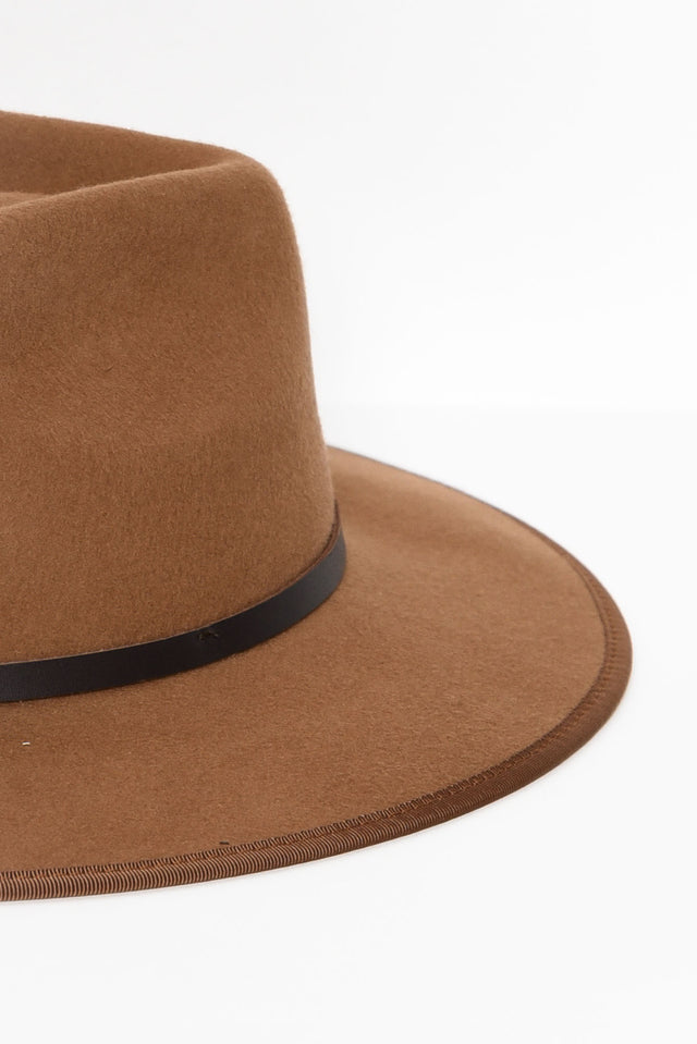 Meribel Tan Wide Brim Fedora
