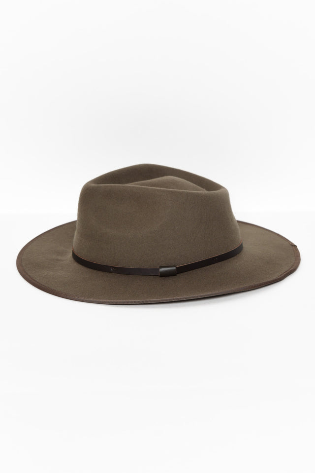 Meribel Taupe Wide Brim Fedora