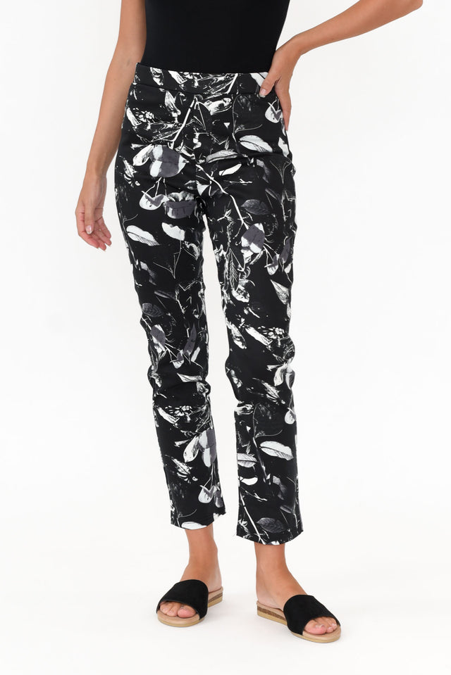 Milo Black Leaf Stretch Pant