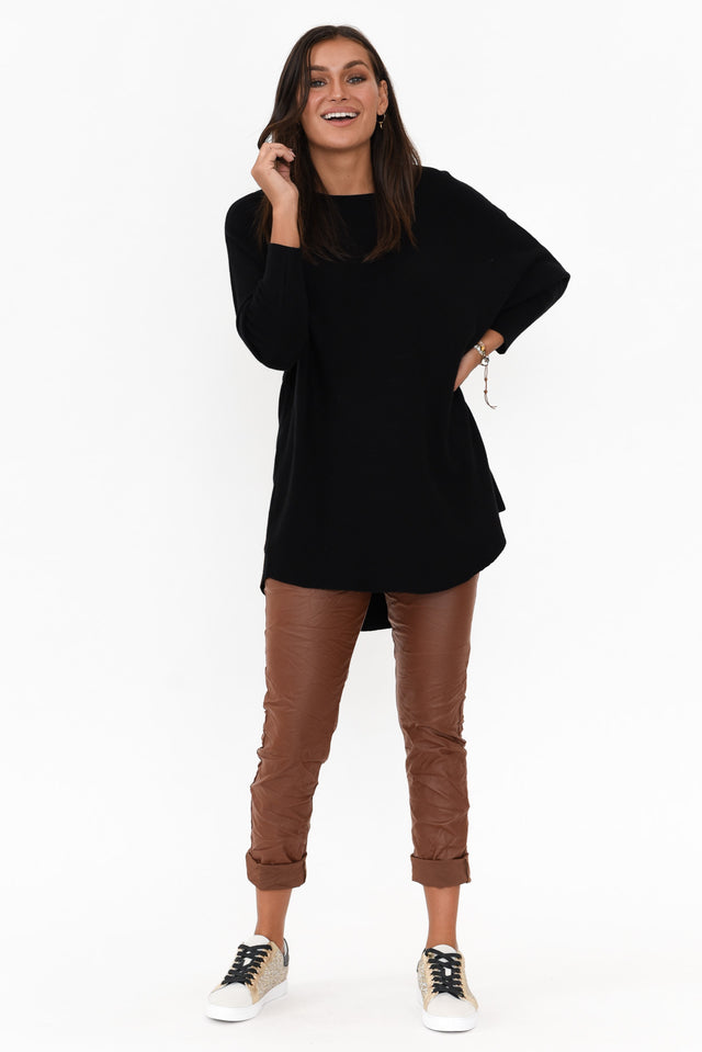 Munich Rust Wet Look Stretch Pants