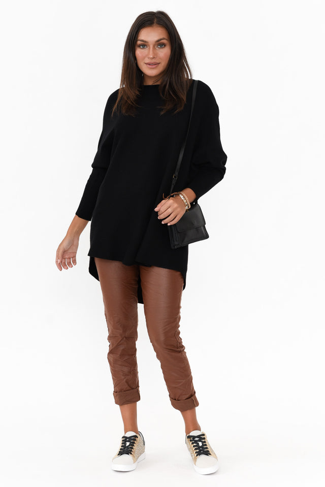 Munich Rust Wet Look Stretch Pants