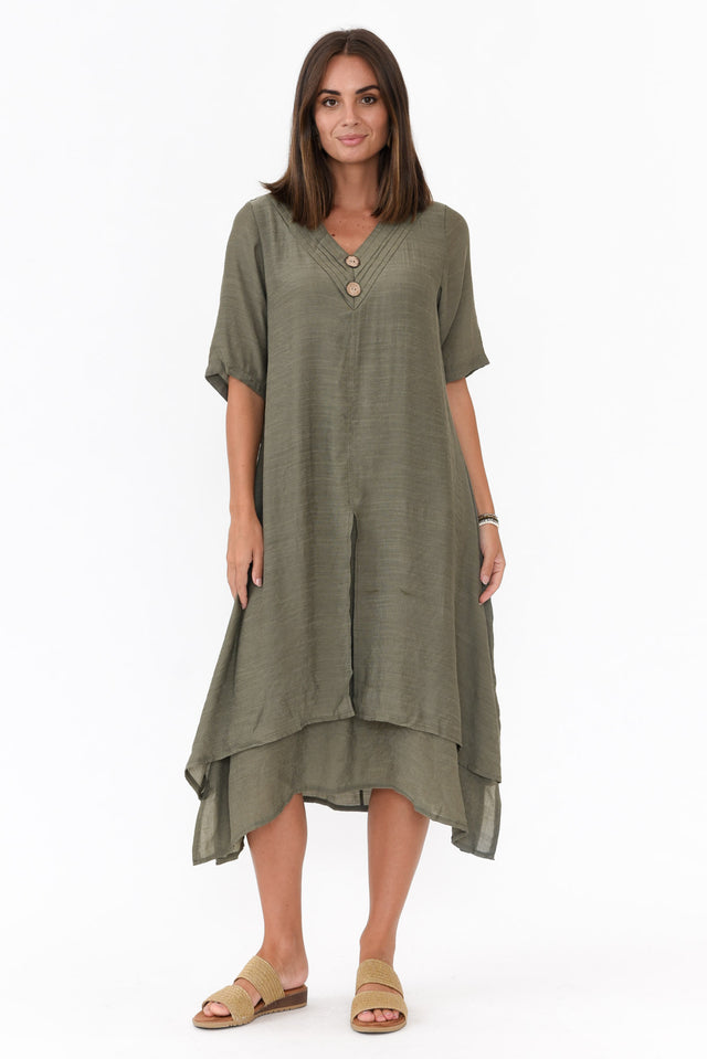 Nala Khaki Layers Dress