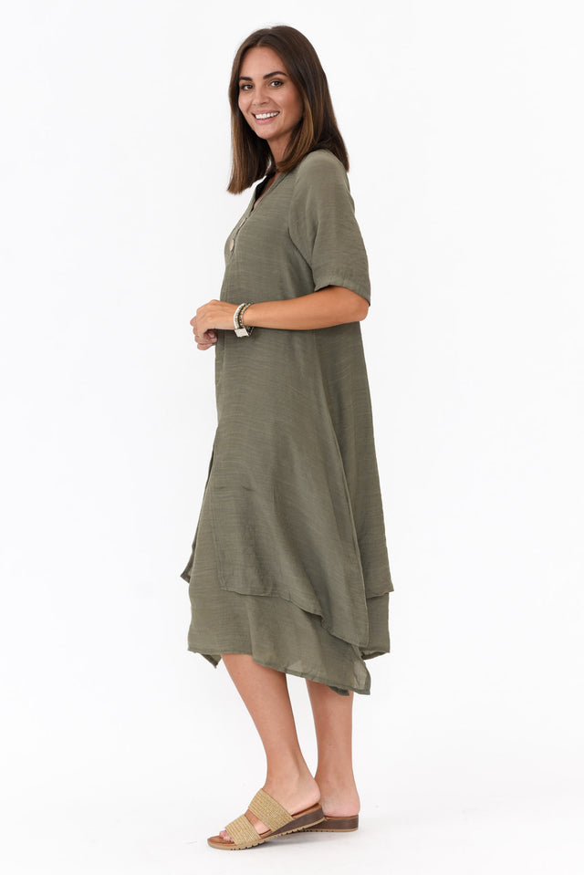 Nala Khaki Layers Dress