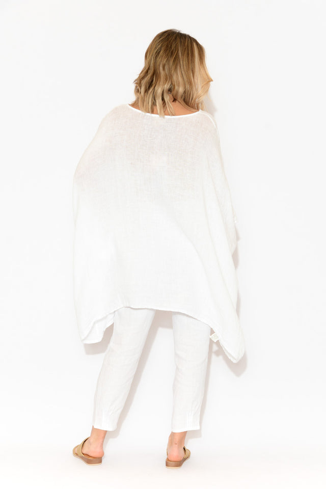 Noemi White Linen Kaftan Tunic