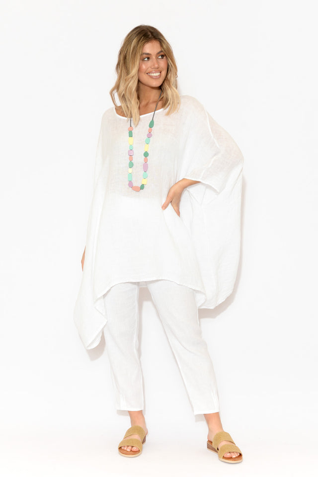 Noemi White Linen Kaftan Tunic