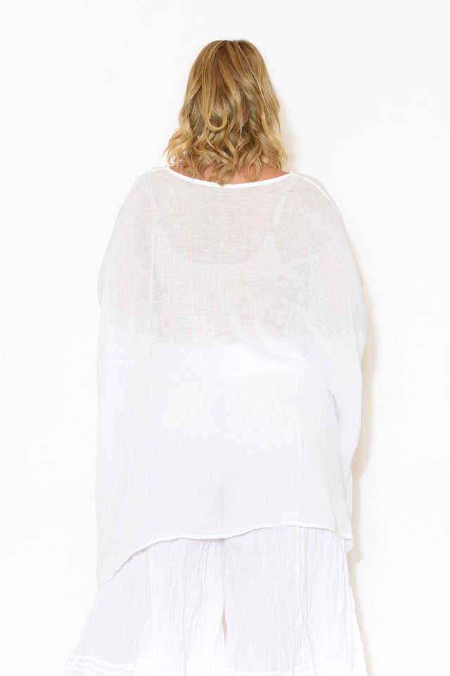 Noemi White Linen Kaftan Tunic