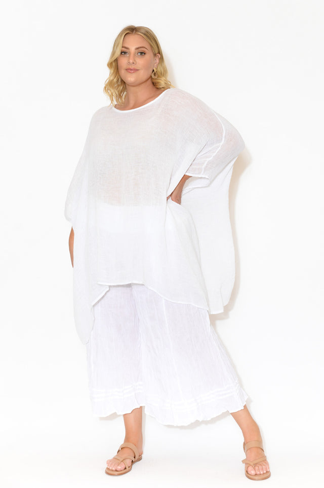 Noemi White Linen Kaftan Tunic