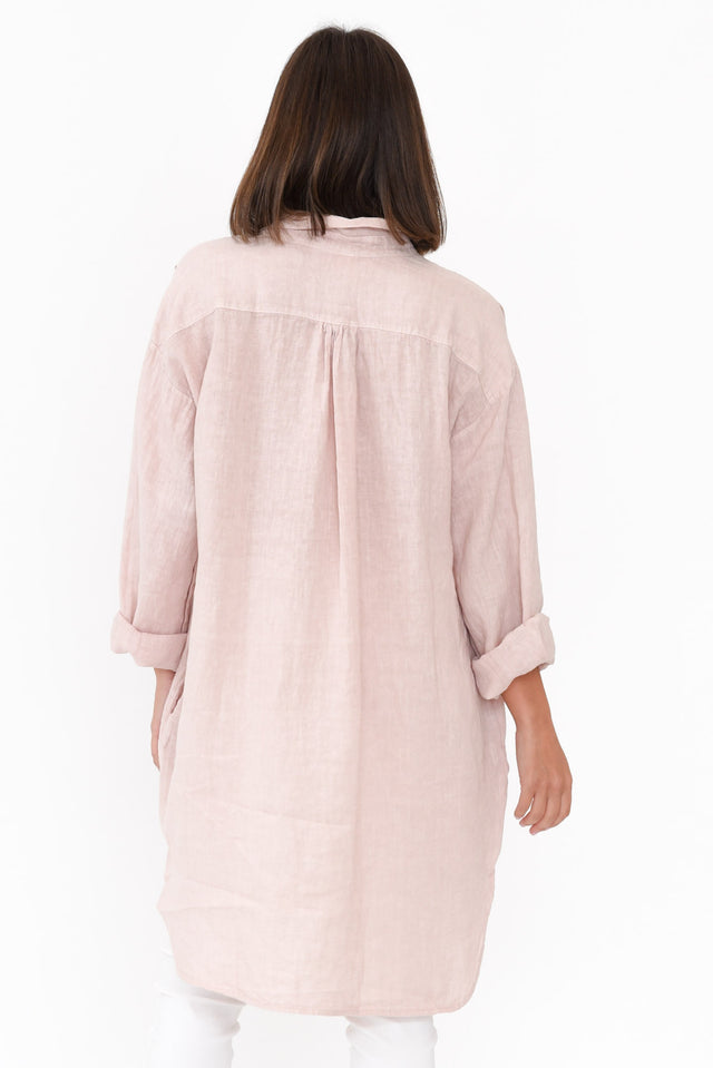 Oakland Blush Linen Button Tunic