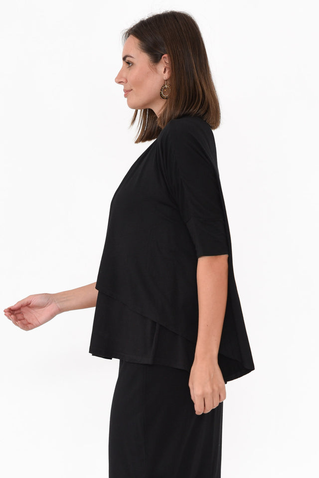 Opal Black Bamboo Cardigan