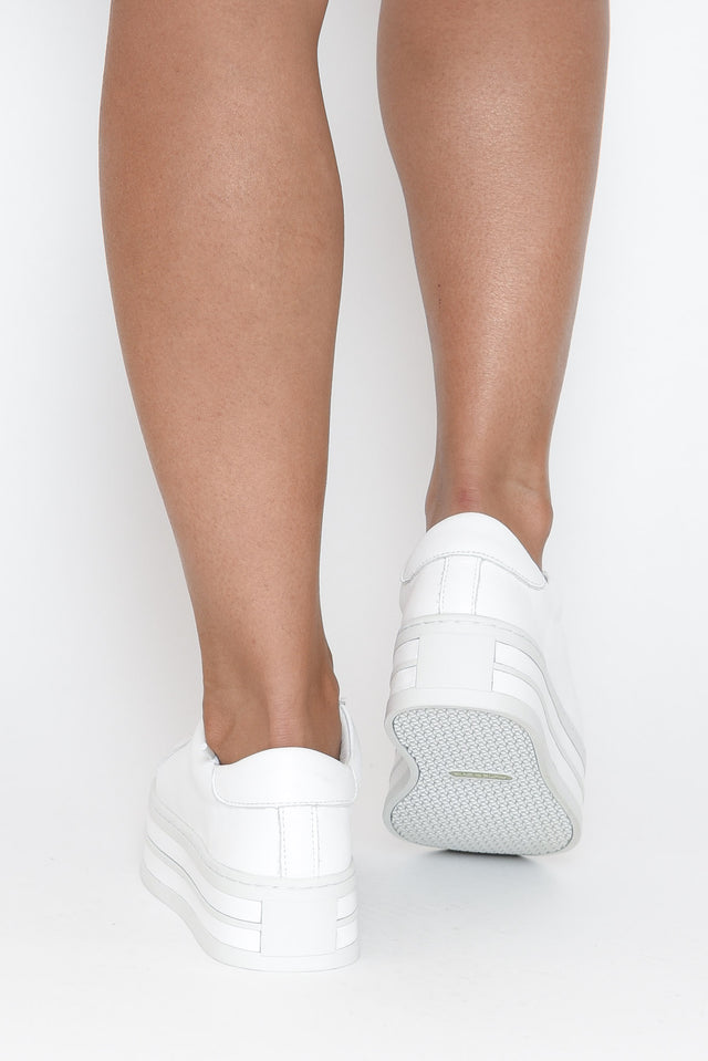 Oracle White Leather Platform Sneaker