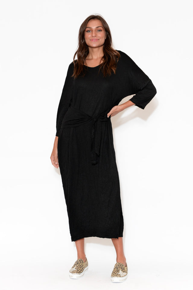 Patricia Black Crinkle Cotton Tie Dress