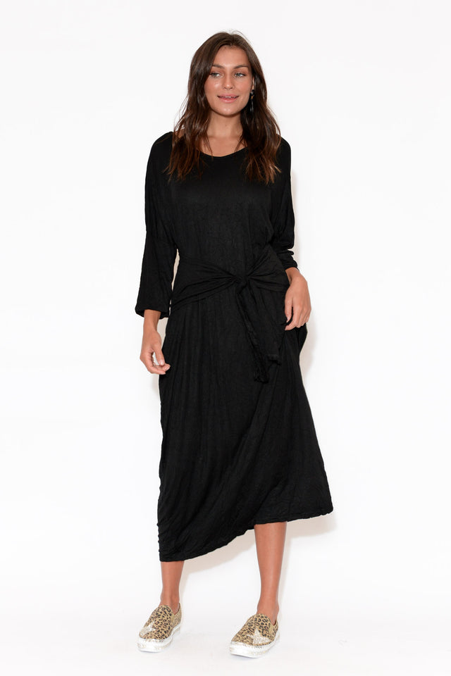 Patricia Black Crinkle Cotton Tie Dress