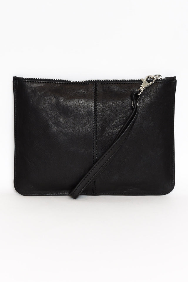 Queens Black Leather Clutch image 2