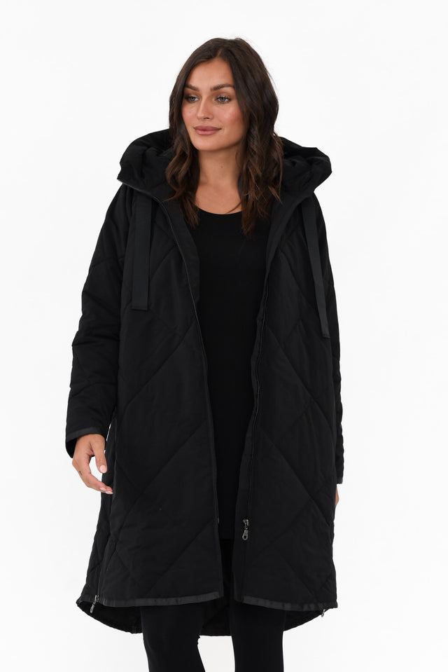 Ramsay Black Quilted Puffer Coat   image 2