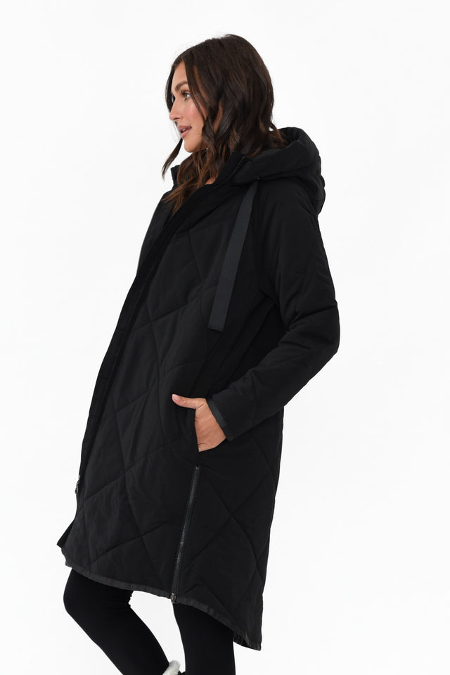 Ramsay Black Quilted Puffer Coat image 4