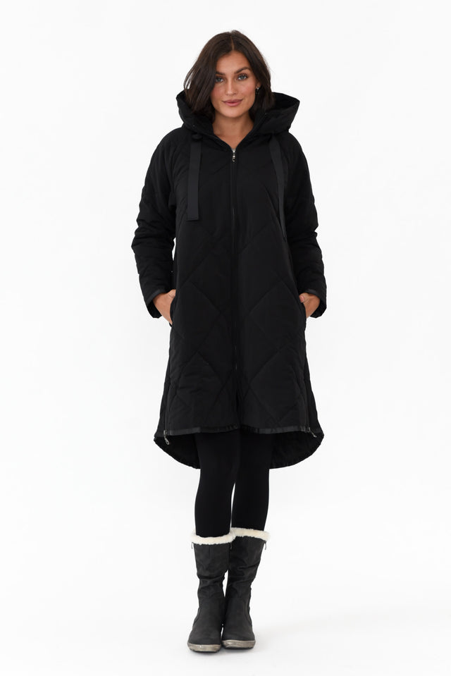 Ramsay Black Quilted Puffer Coat image 7