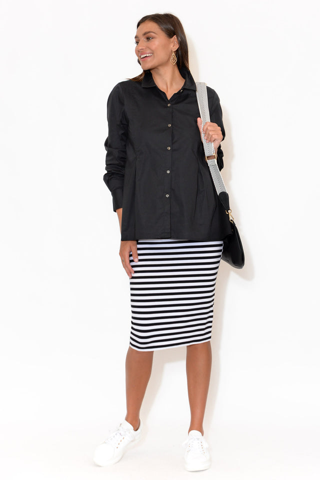 Rose Black Cotton Poplin Shirt