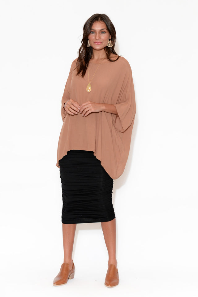 Ross Black Bamboo Ruched Skirt