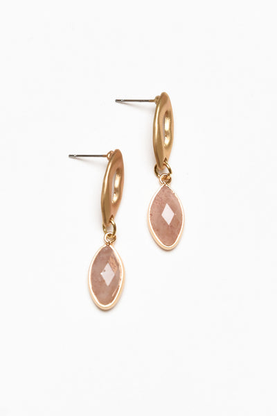Sabrina Pink Stone Drop Earrings