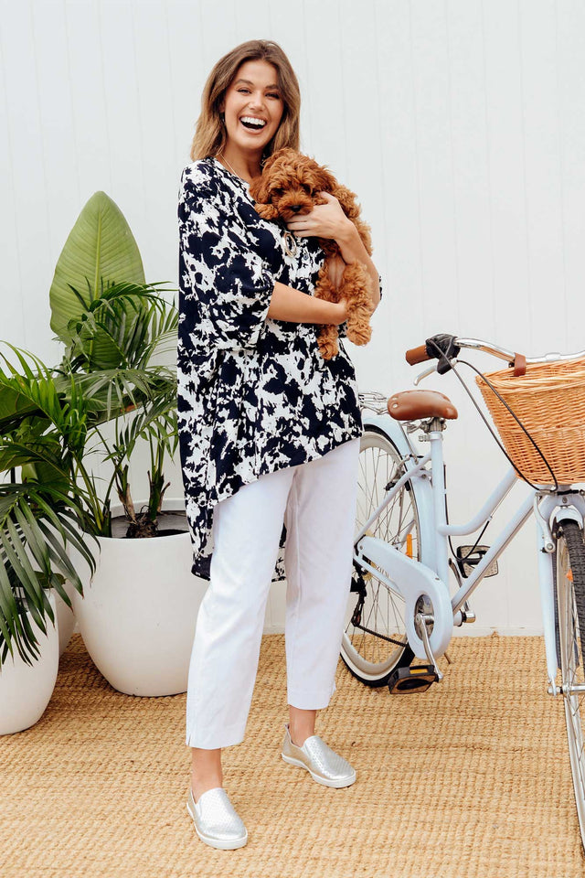 Cody White Straight Leg Stretch Pants