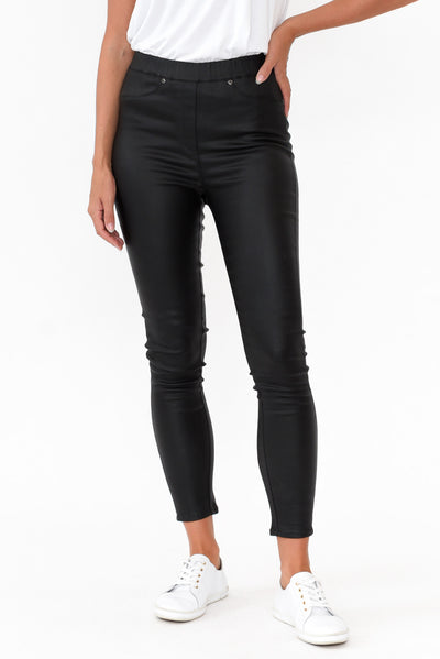 Sawyer Black Wet Look Pant