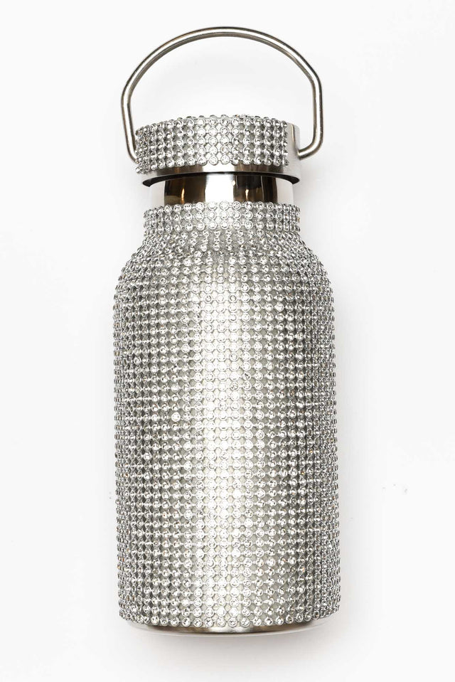 Silver Small Diamante Water Bottle