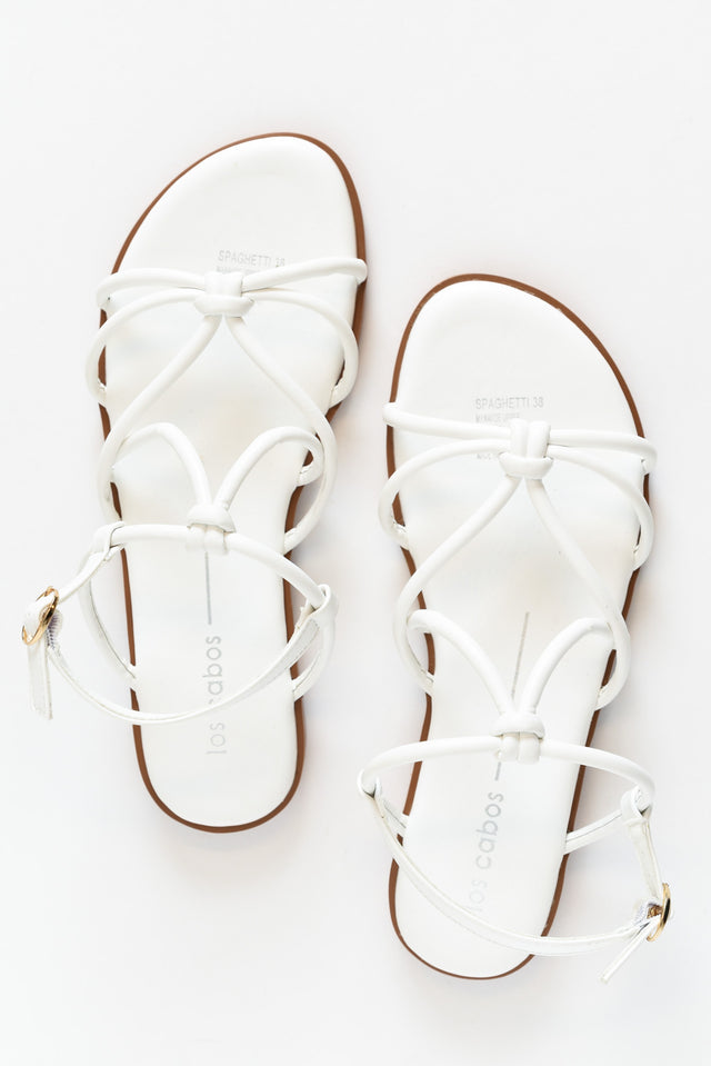 Spaghetti White Strappy Sandal