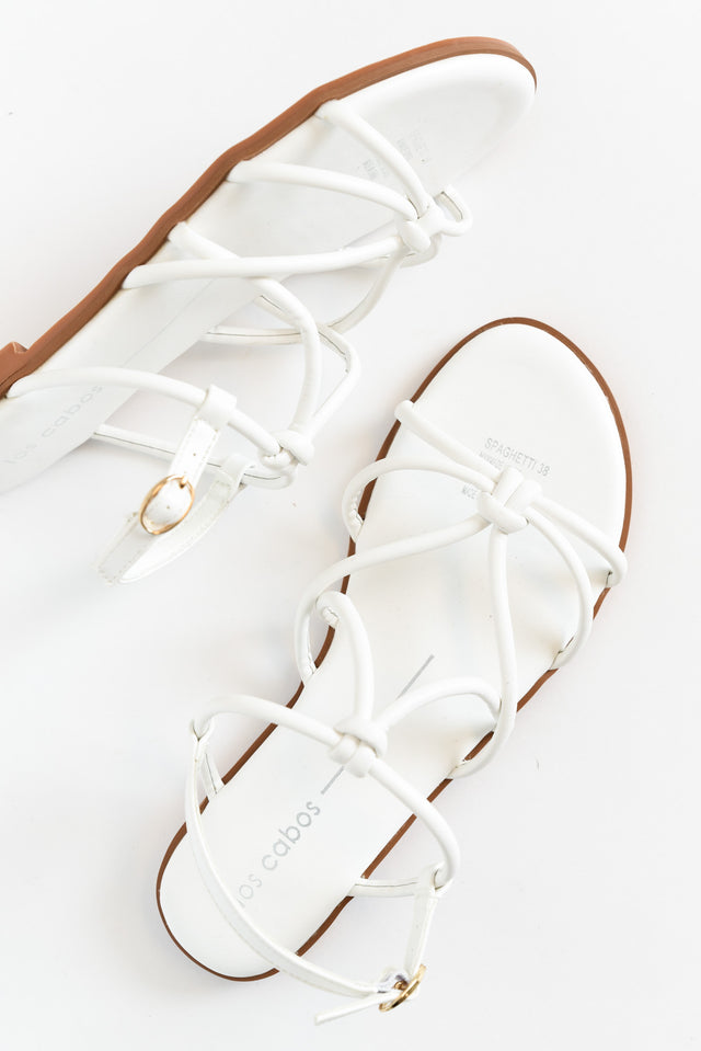 Spaghetti White Strappy Sandal