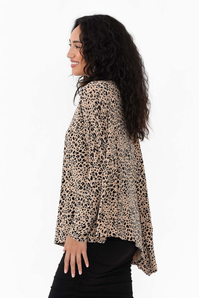 Susie Leopard Asymmetrical Bamboo Top