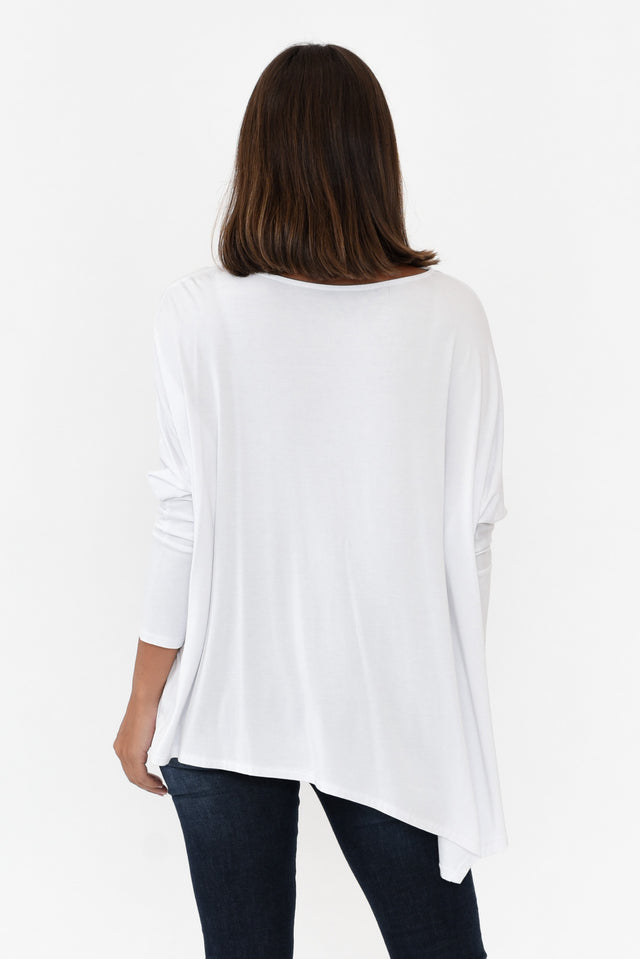 Susie White Asymmetrical Bamboo Top