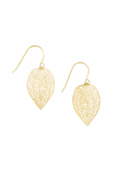Gold Mini Leaf Lace Earrings