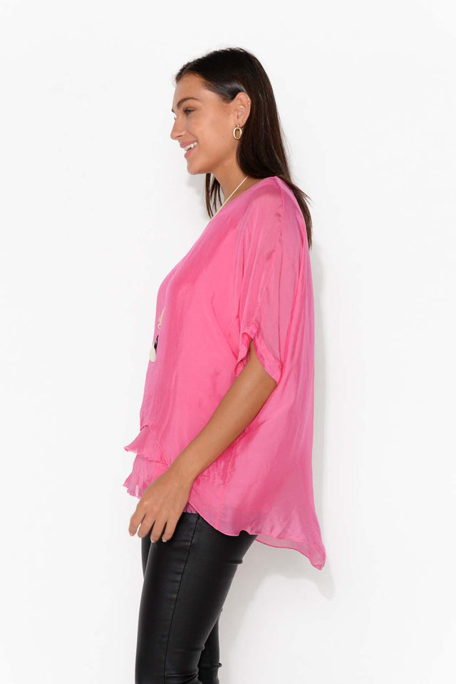 Talia Hot Pink Silk Layer Top
