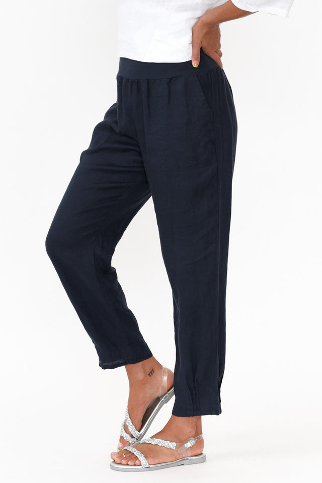 Tatum Navy Linen Pants image 5