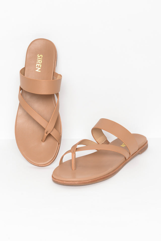 Tuesday Nude Leather Strappy Slide