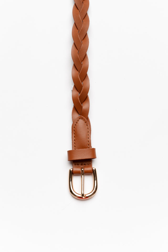 Waverly Tan Woven Leather Belt image 1