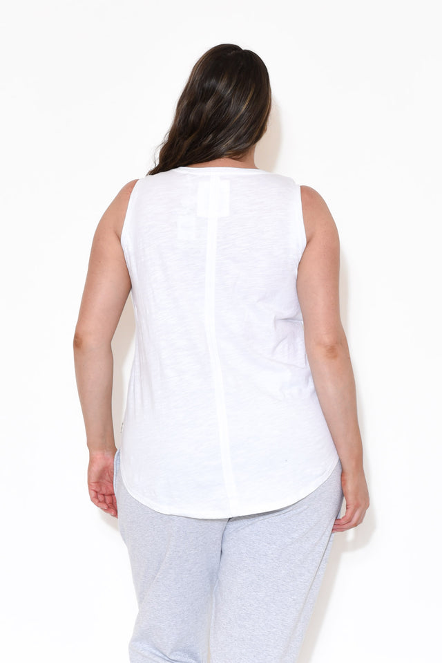 White Cotton Scoop Tank