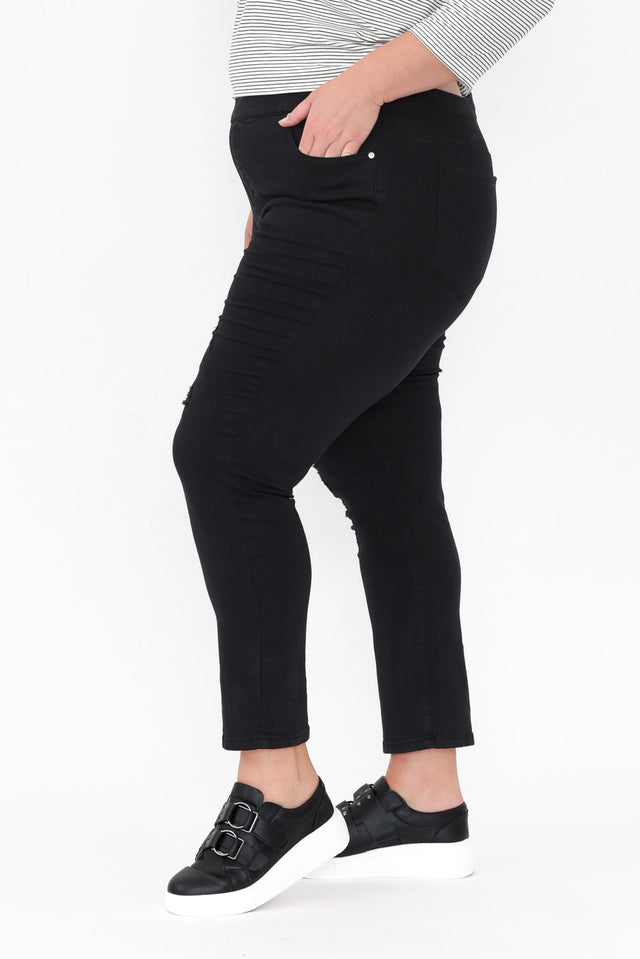 Zadie Distressed Black Stretch Jeans