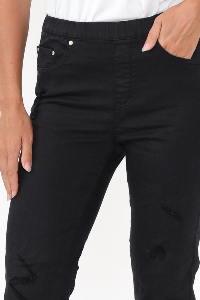 Zadie Distressed Black Stretch Jeans