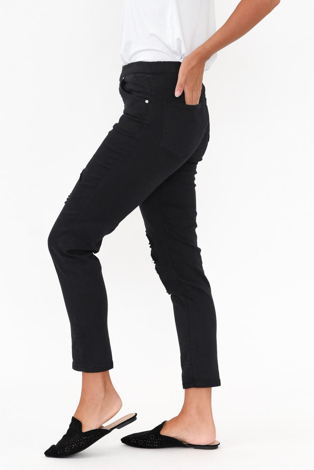 Zadie Distressed Black Stretch Jeans
