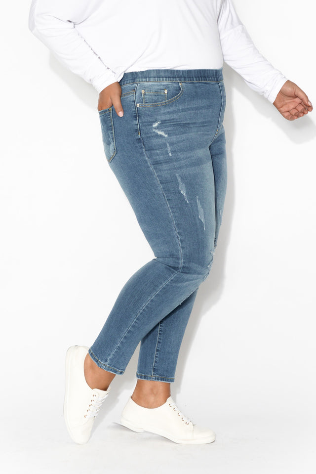 Zadie Distressed Blue Stretch Jeans
