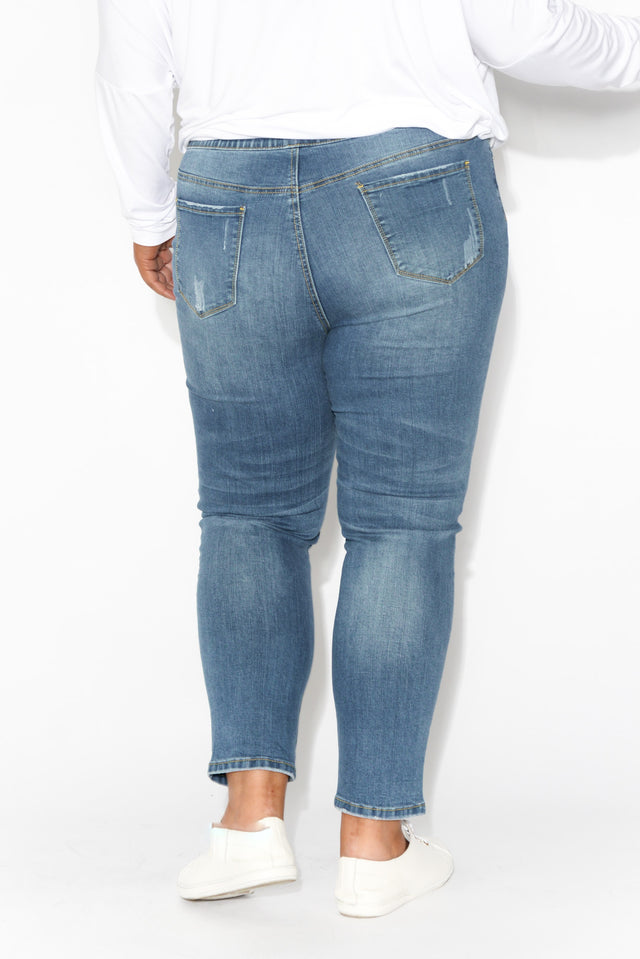 Zadie Distressed Blue Stretch Jeans