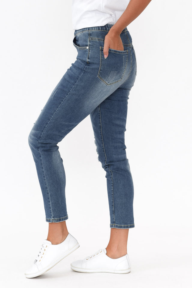 Zadie Distressed Blue Stretch Jeans