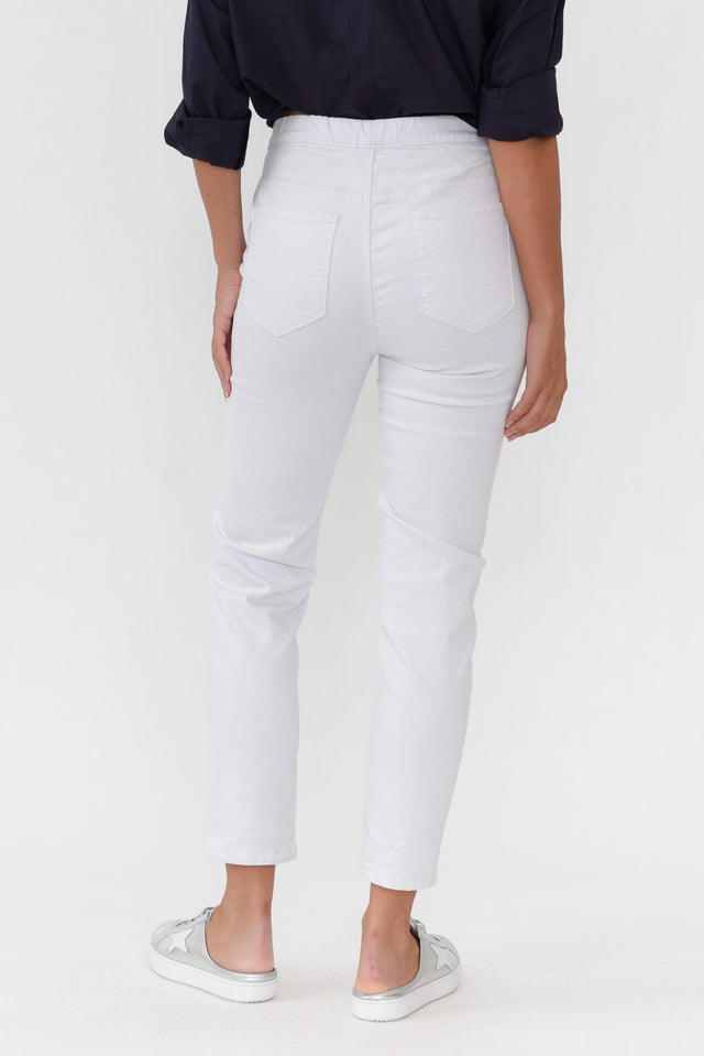 Zadie Distressed White Stretch Jeans image 6